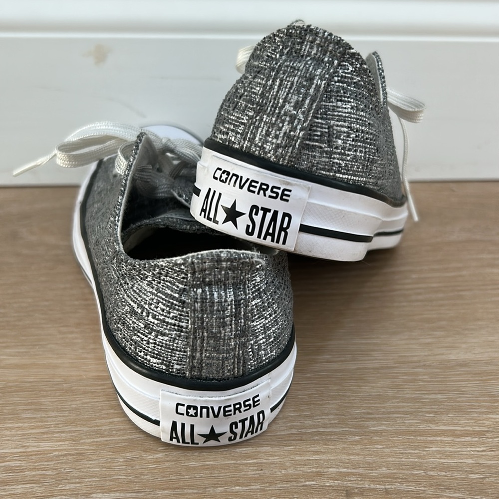 Converse Chuck Taylor All Star Low Top Silver Gray Black Tweed women’s Size 6 - Picture 3 of 6